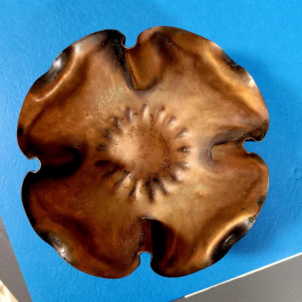 Vintage Gregorian copper bowl dish